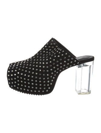 Rick Owens Suede Polka Dot Print Mules
