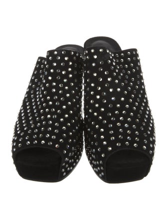 Rick Owens Suede Polka Dot Print Mules