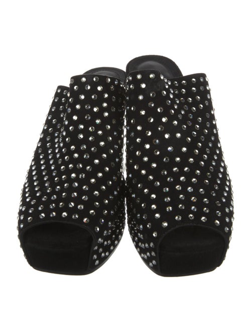 Rick Owens Suede Polka Dot Print Mules