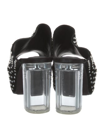 Rick Owens Suede Polka Dot Print Mules