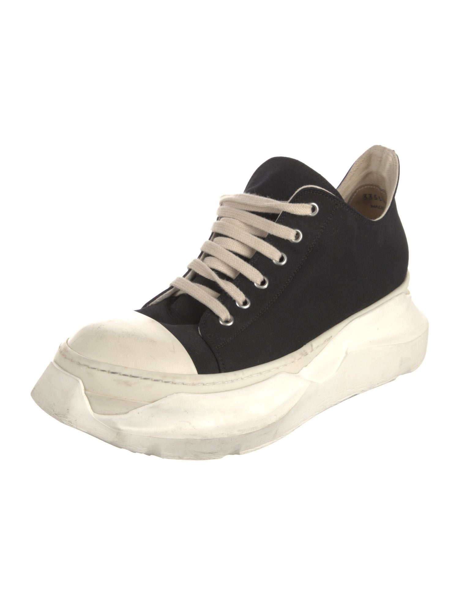 Rick Owens Canvas Colorblock Pattern Sneakers