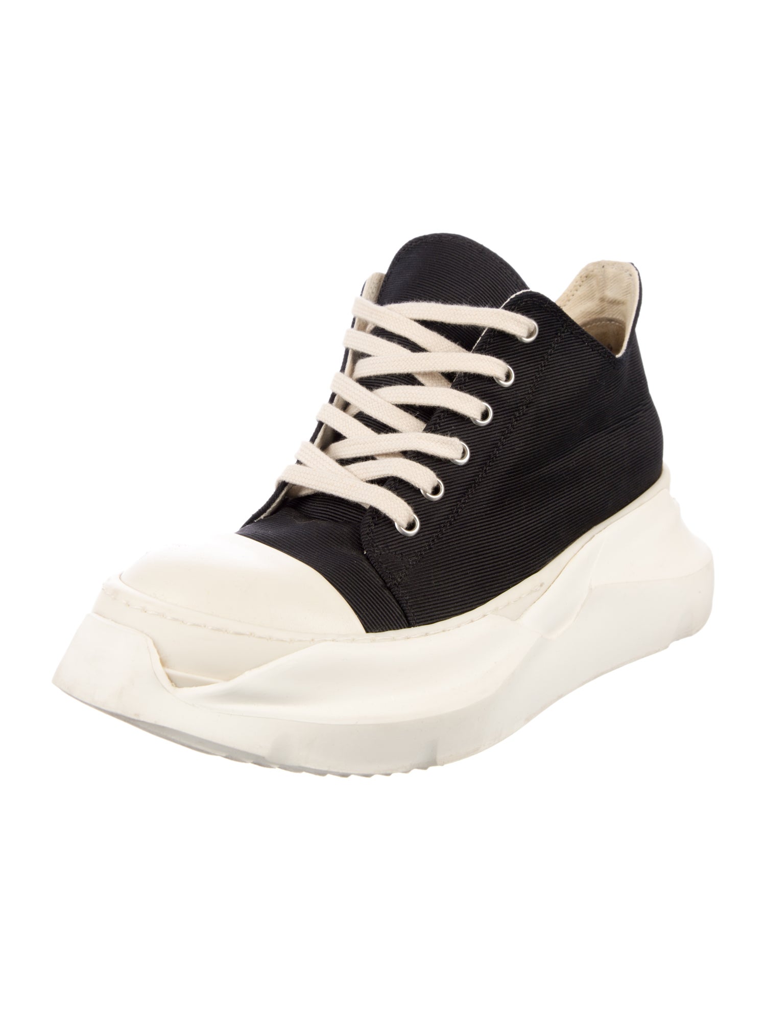 Rick Owens Canvas Colorblock Pattern Sneakers