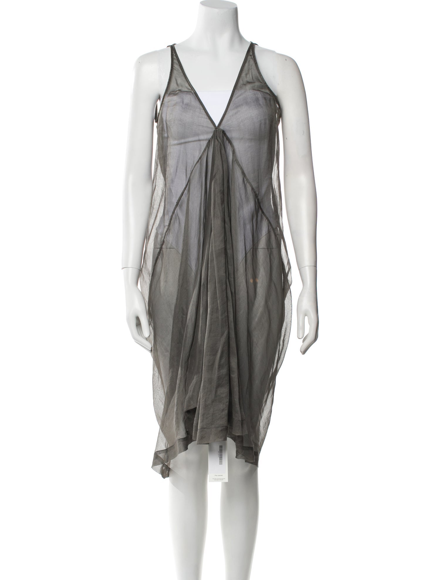 Rick Owens V-Neck Midi Length Dress
