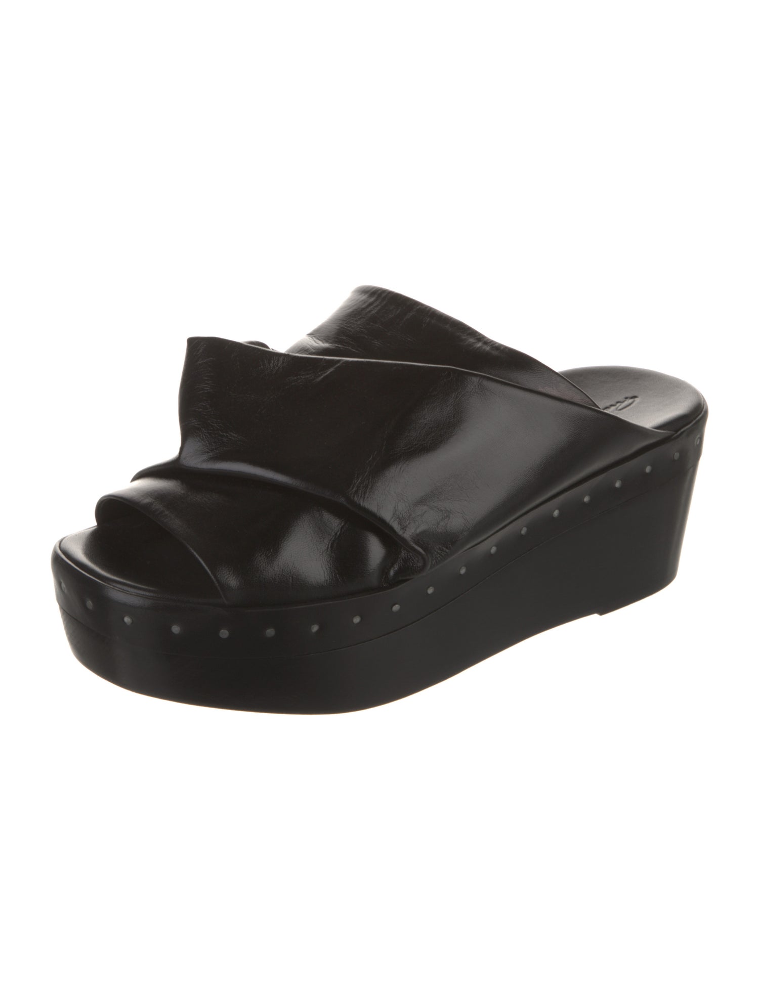 Rick Owens Leather Studded Accents Slides