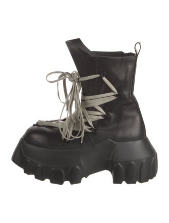 Rick Owens Leather Combat Boots