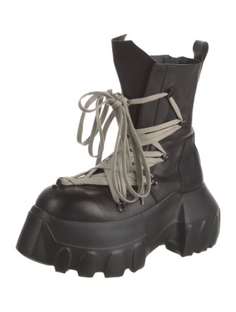 Rick Owens Leather Combat Boots