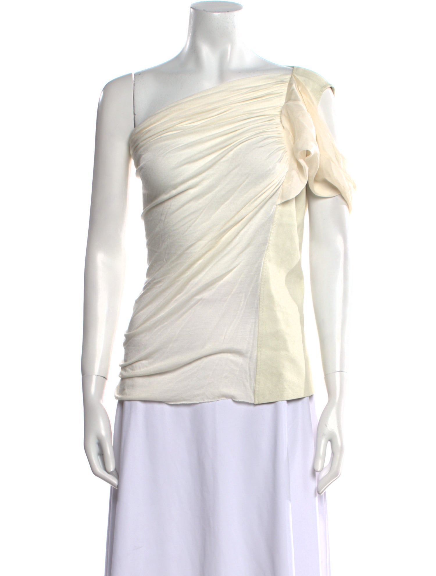 Rick Owens Silk One-Shoulder Blouse