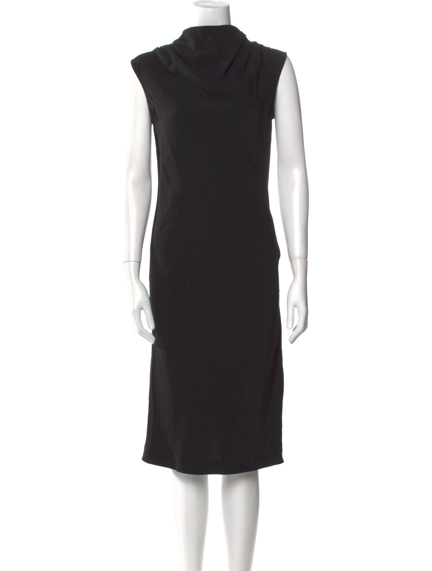 Rick Owens Cowl Neck Midi Length Dress