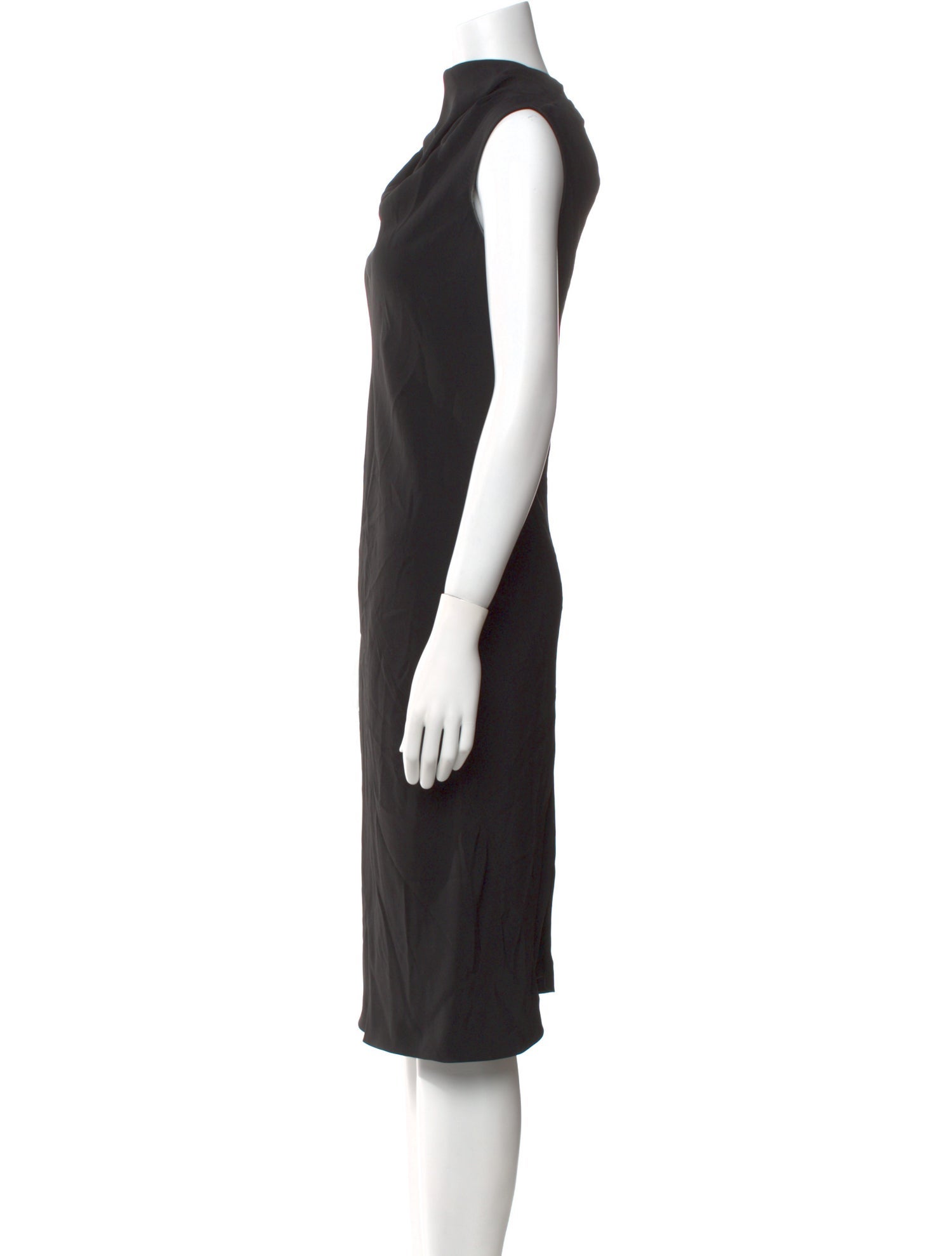 Rick Owens Cowl Neck Midi Length Dress