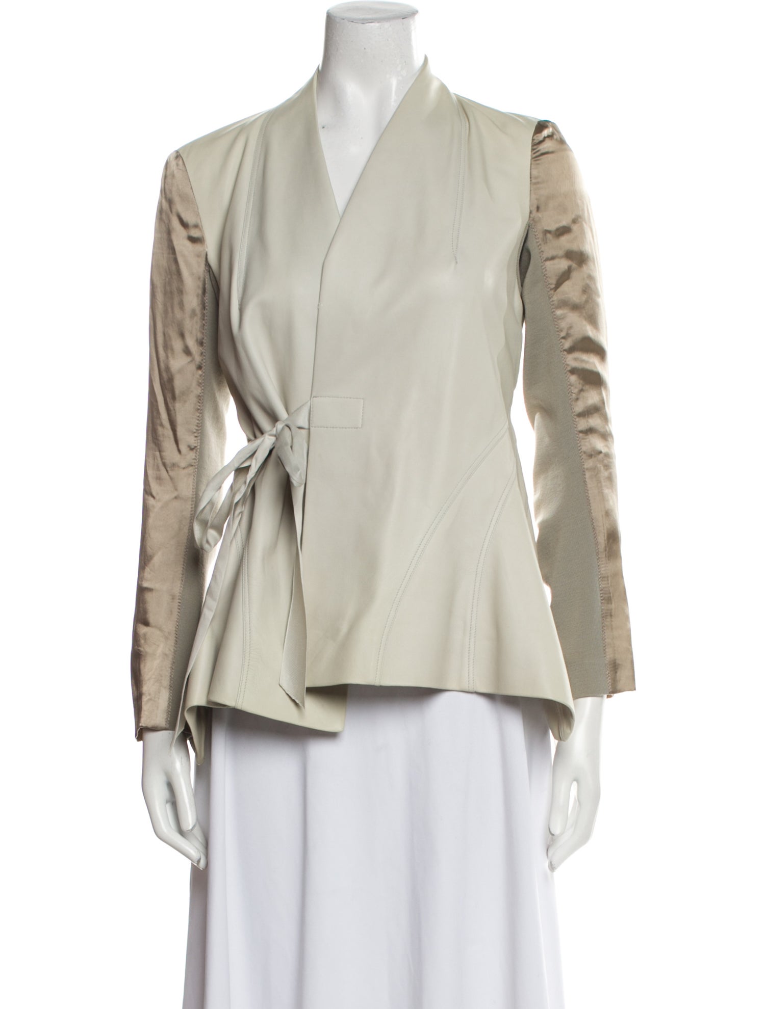 Rick Owens Leather Colorblock Pattern Jacket