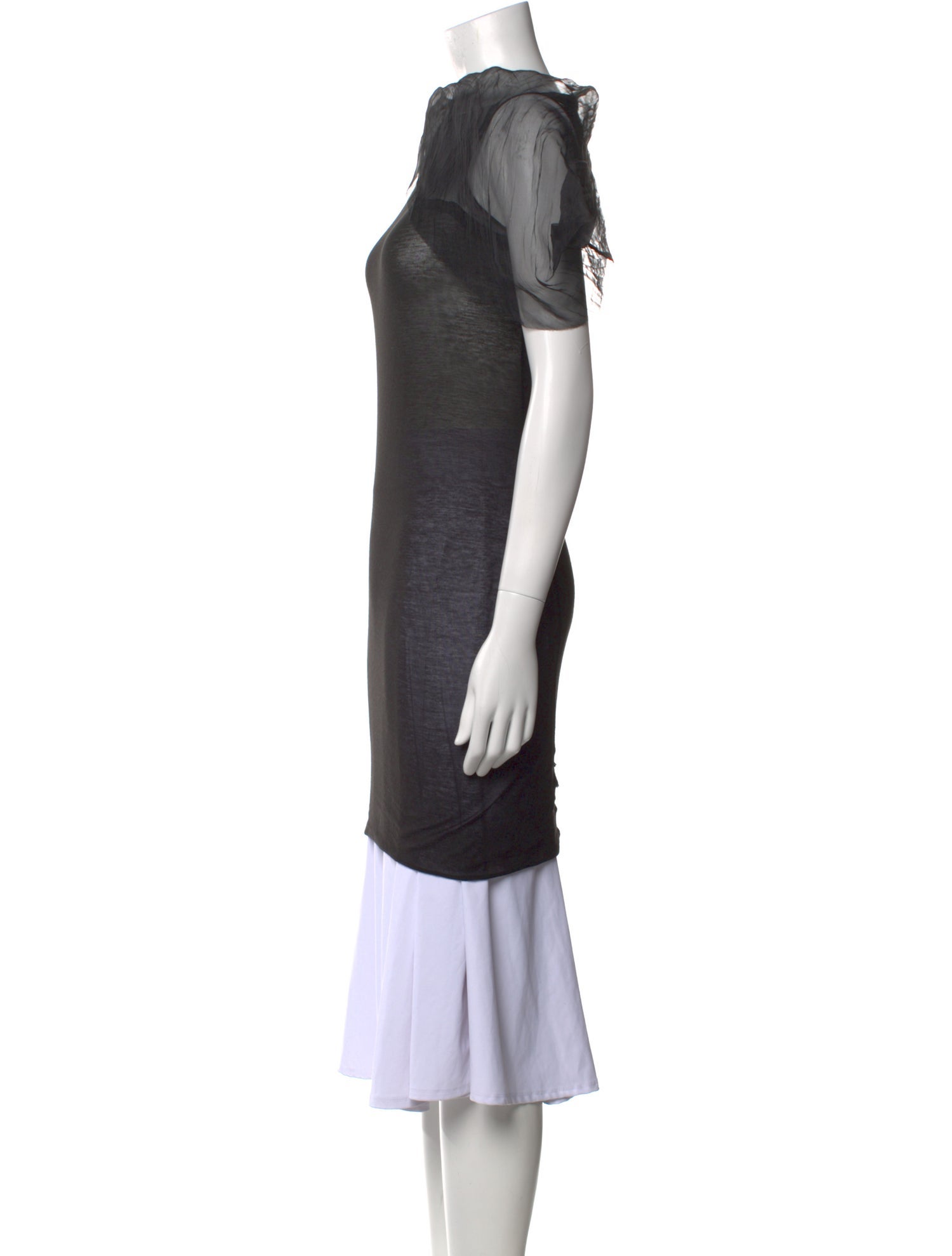 Rick Owens Cowl Neck Short Sleeve Tunic