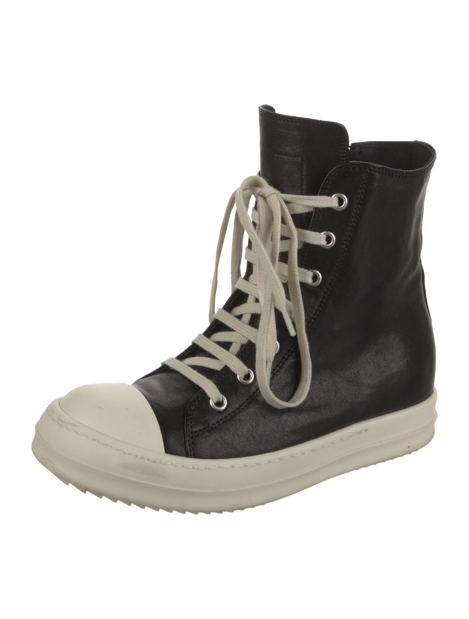 Rick Owens Leather Wedge Sneakers