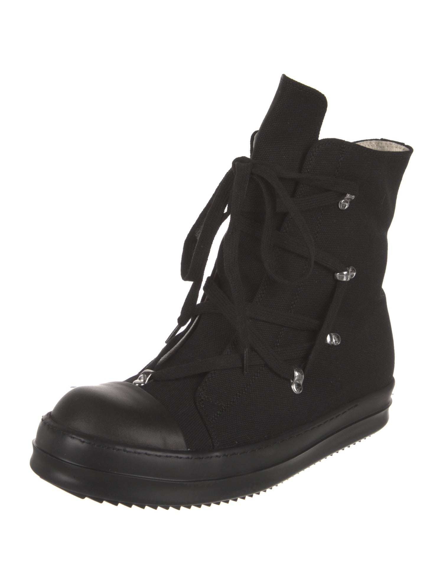 Rick Owens Canvas Lace-Up Boots