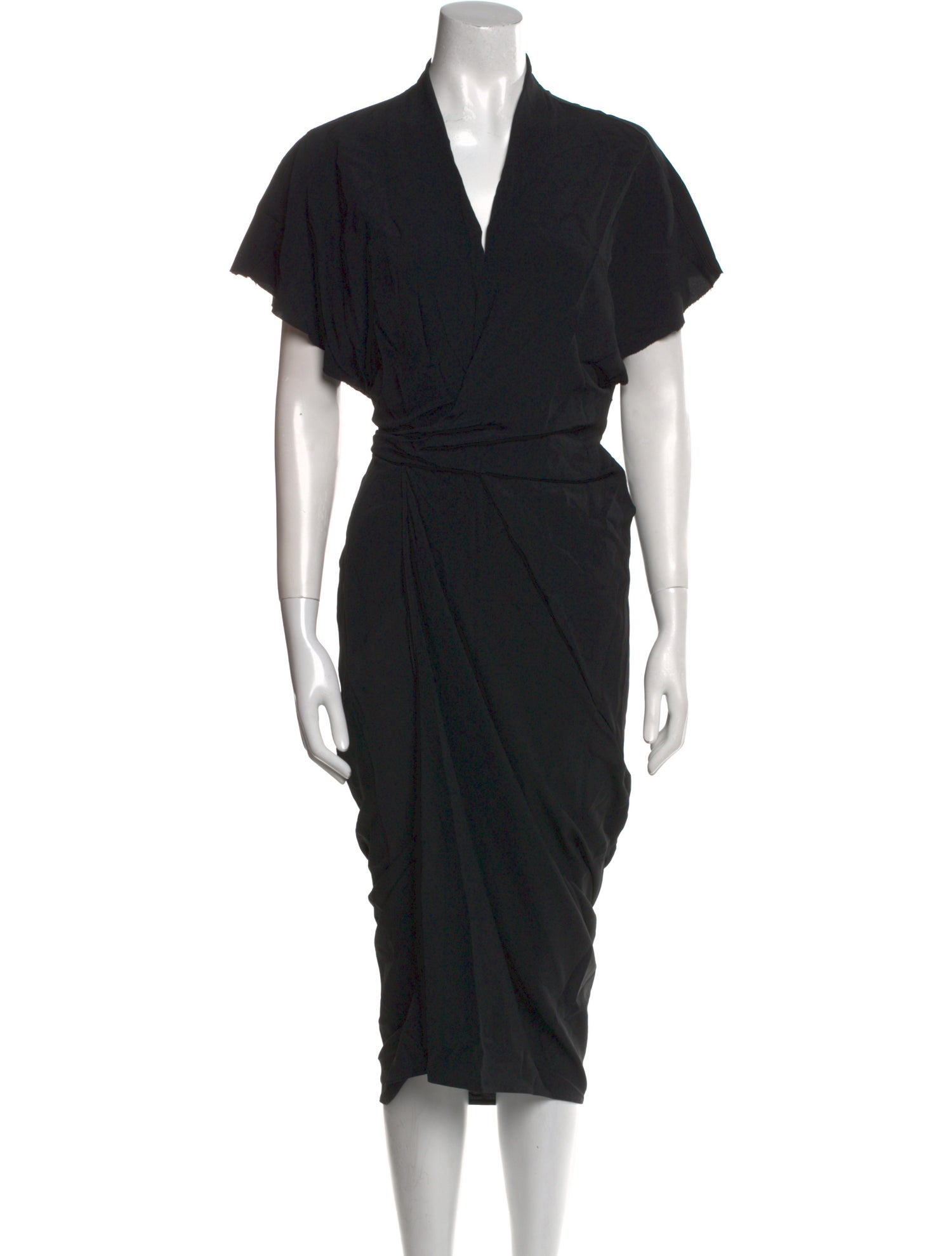 Rick Owens V-Neck Midi Length Dress