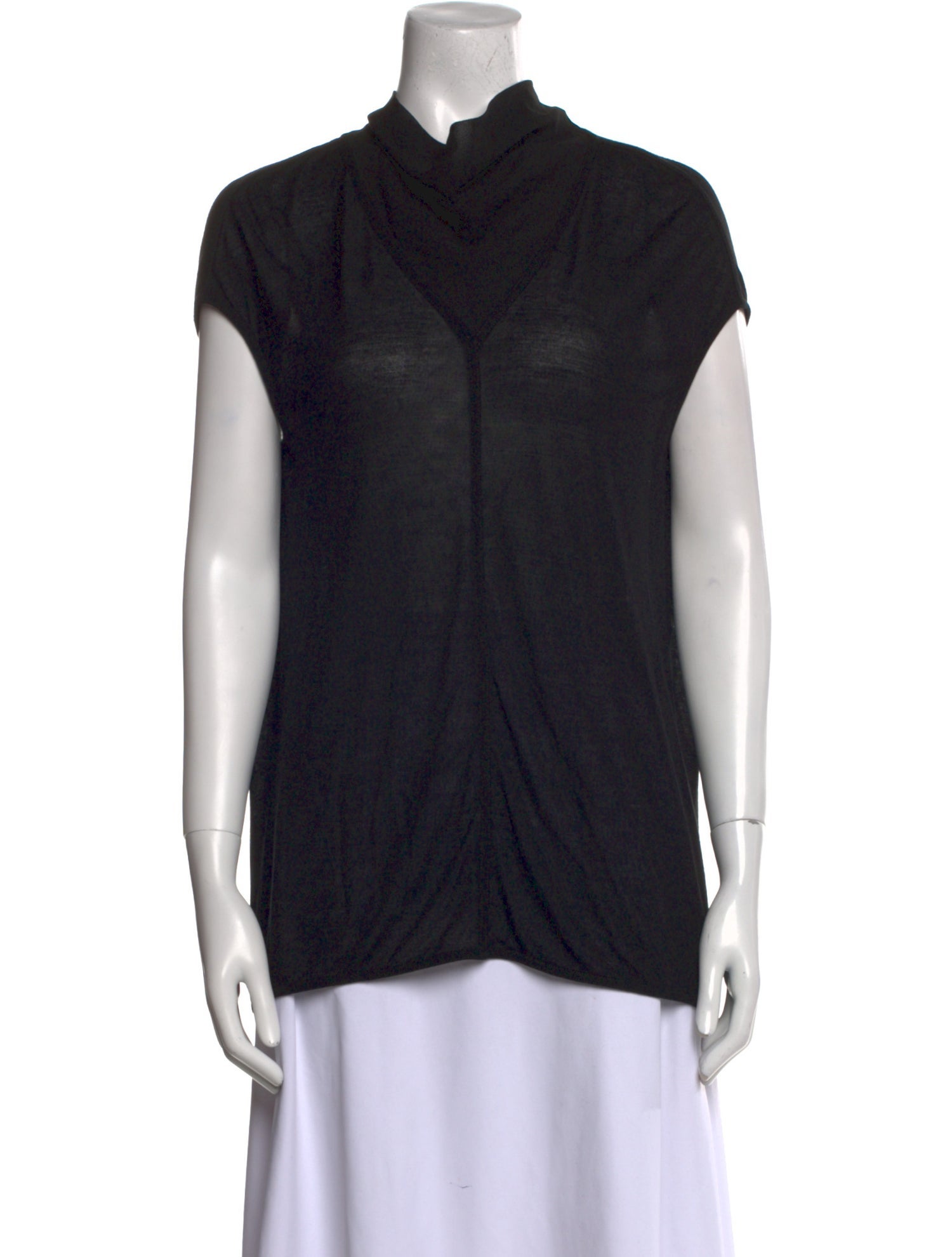 Rick Owens Cowl Neck Short Sleeve Top