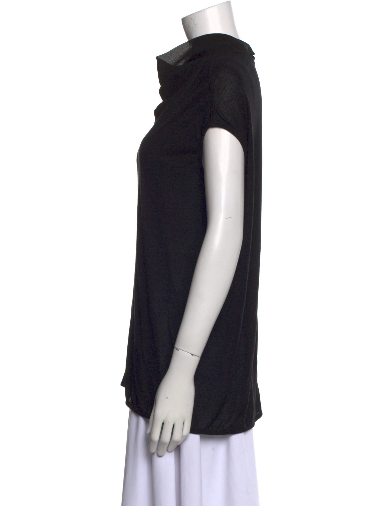 Rick Owens Cowl Neck Short Sleeve Top