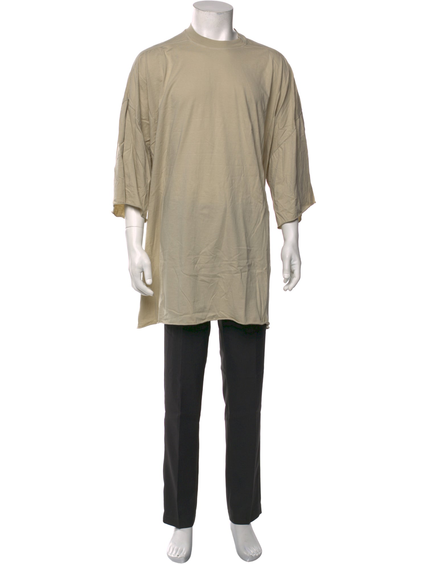 Rick Owens Mock Neck Three-Quarter Sleeve T-Shirt