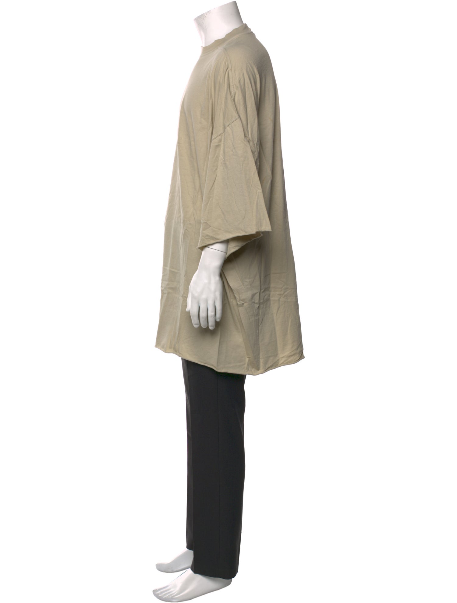 Rick Owens Mock Neck Three-Quarter Sleeve T-Shirt