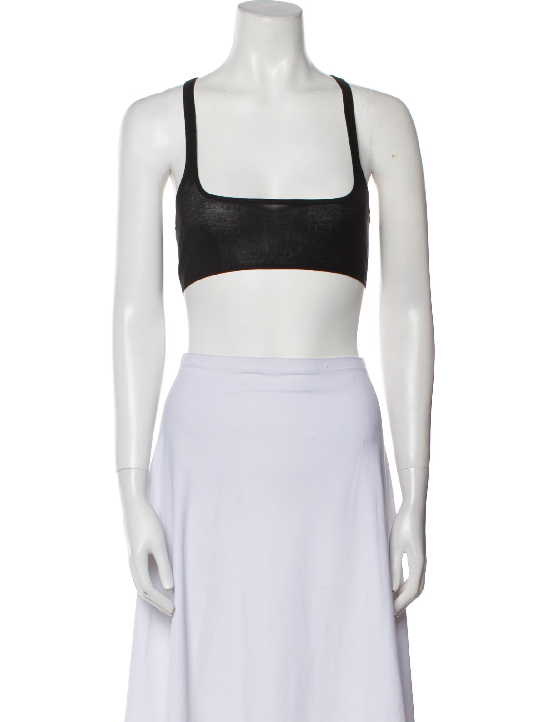 Rick Owens Square Neckline Sleeveless Crop Top