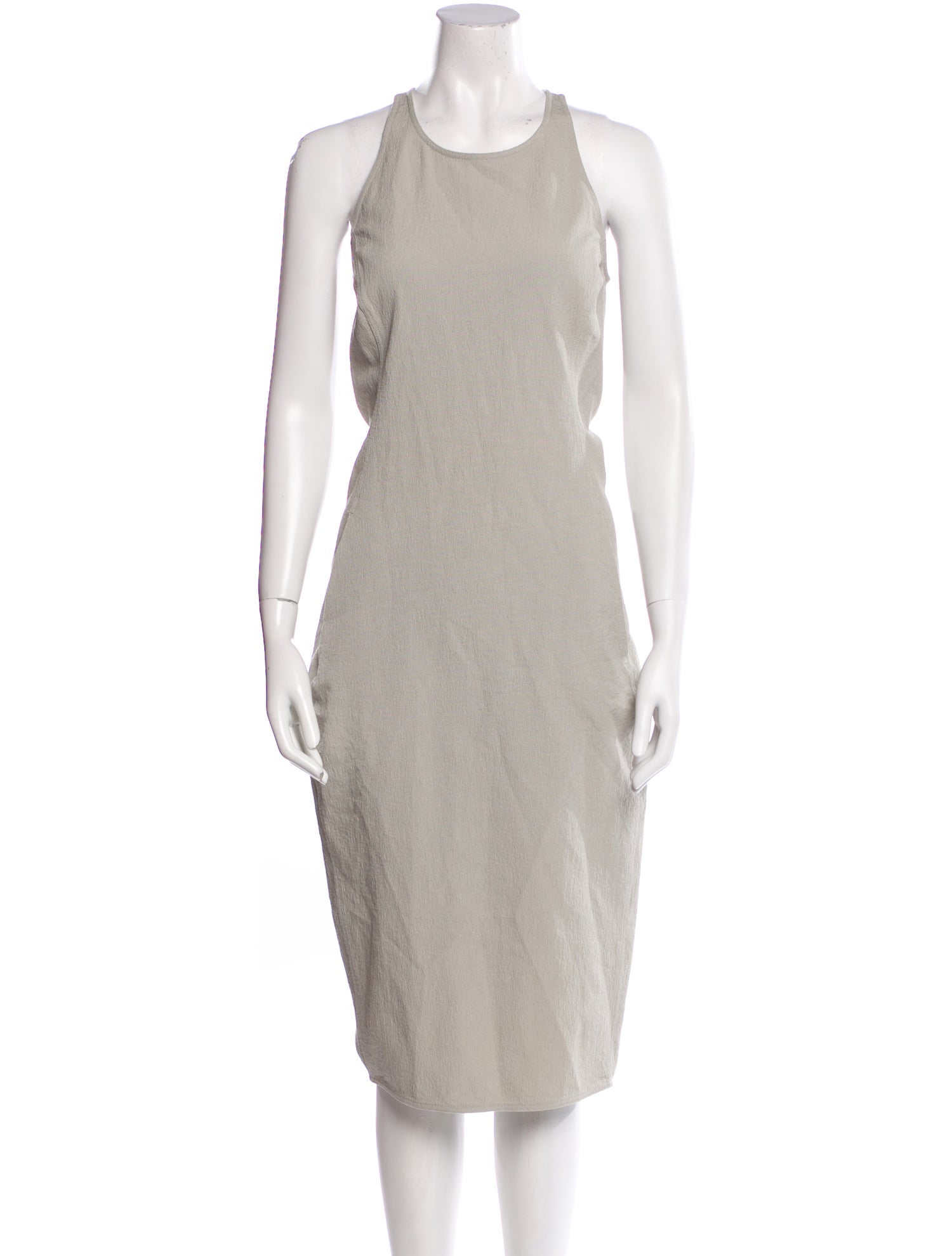 Rick Owens Scoop Neck Midi Length Dress