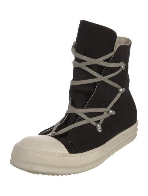 Rick Owens Leather Colorblock Pattern Sneakers