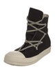 Rick Owens Leather Colorblock Pattern Sneakers