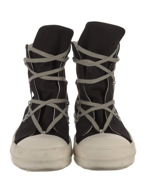 Rick Owens Leather Colorblock Pattern Sneakers