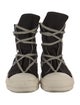 Rick Owens Leather Colorblock Pattern Sneakers
