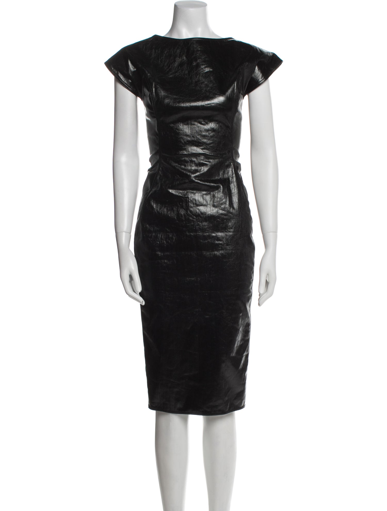 Rick Owens Scoop Neck Midi Length Dress