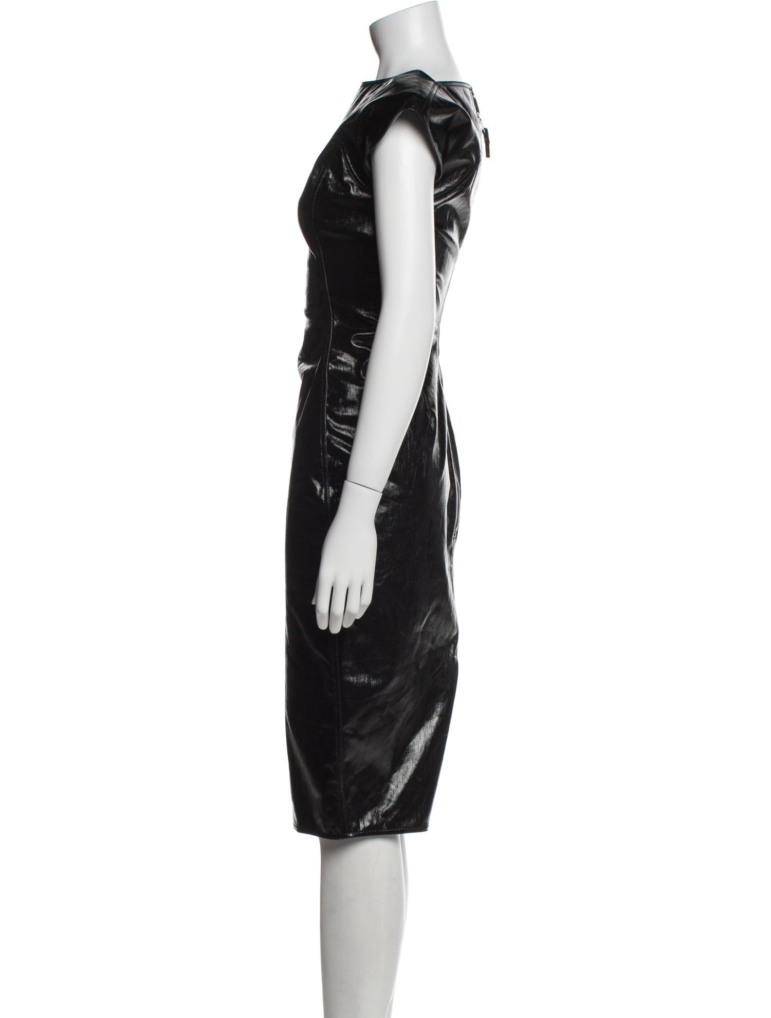 Rick Owens Scoop Neck Midi Length Dress