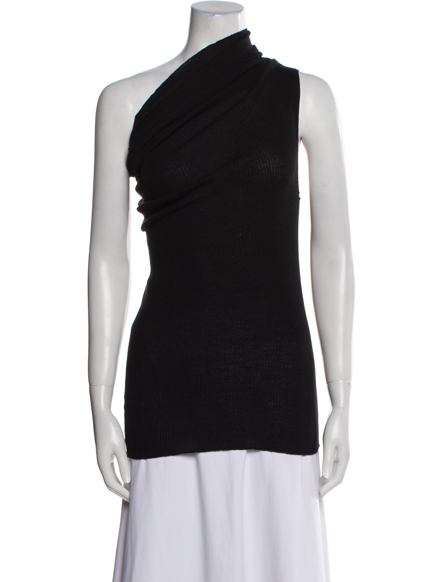 Rick Owens Virgin Wool One-Shoulder Top