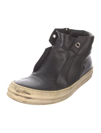 Rick Owens Leather Lasercut Accents Sneakers