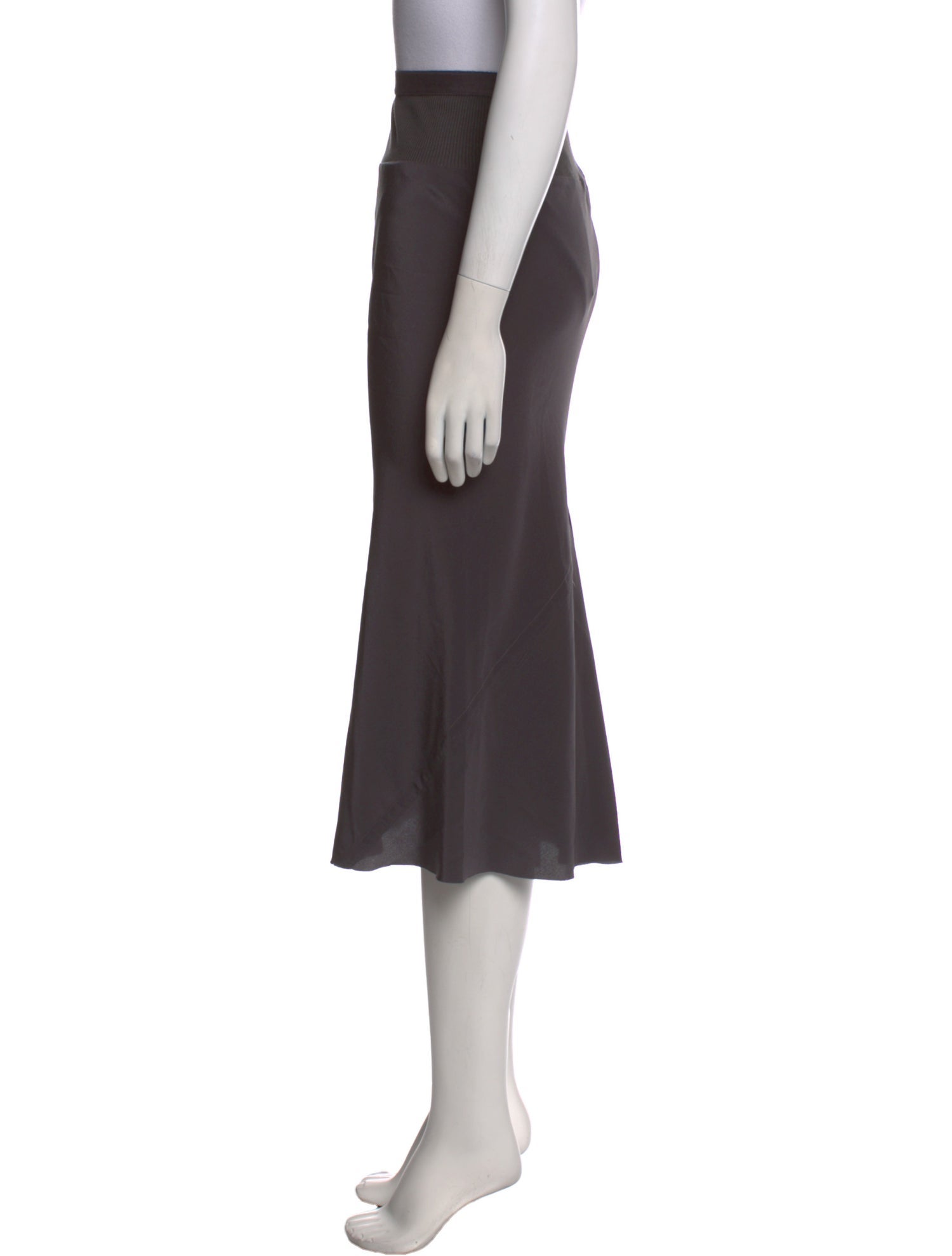 Rick Owens Silk Midi Length Skirt