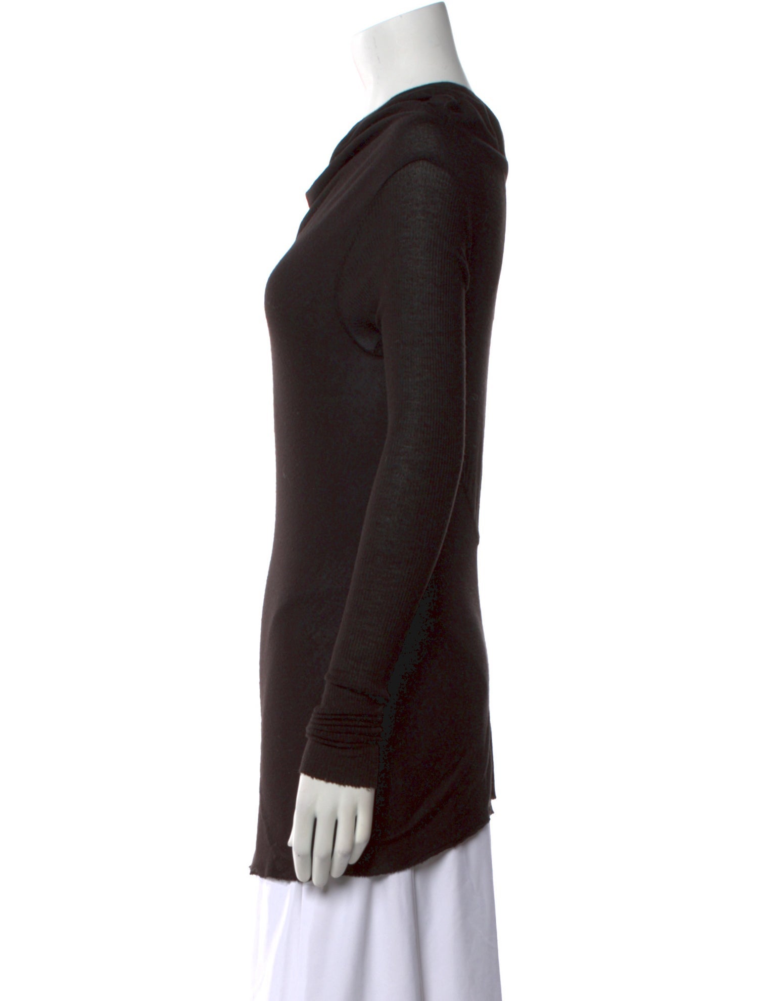 Rick Owens Cowl Neck Long Sleeve Top