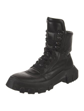 Rick Owens Leather Combat Boots