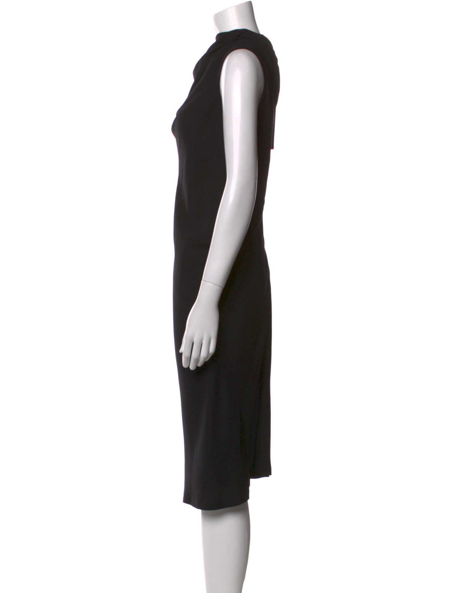 Rick Owens Cowl Neck Midi Length Dress
