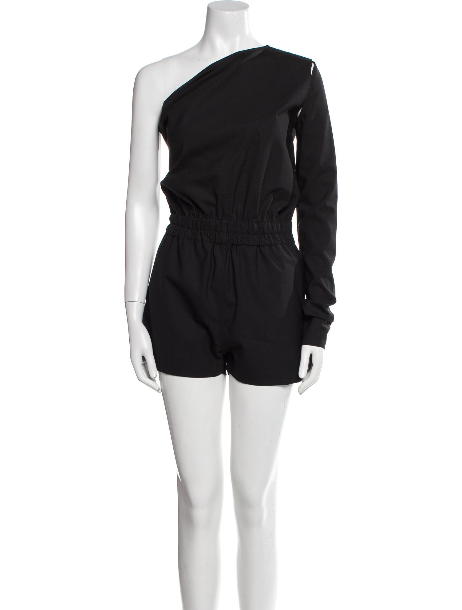 Rick Owens Wool One-Shoulder Romper