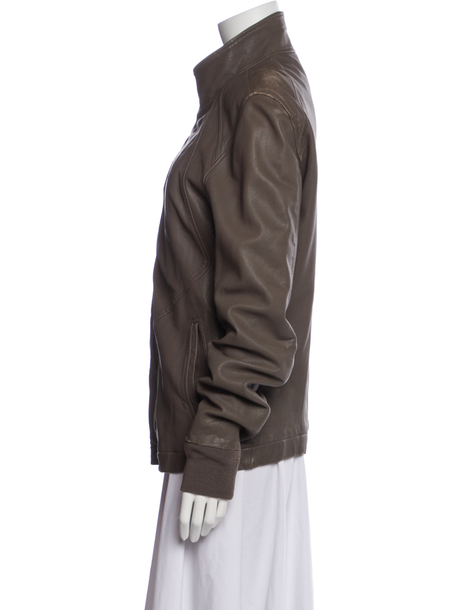 Rick Owens Lamb Leather Bomber Jacket