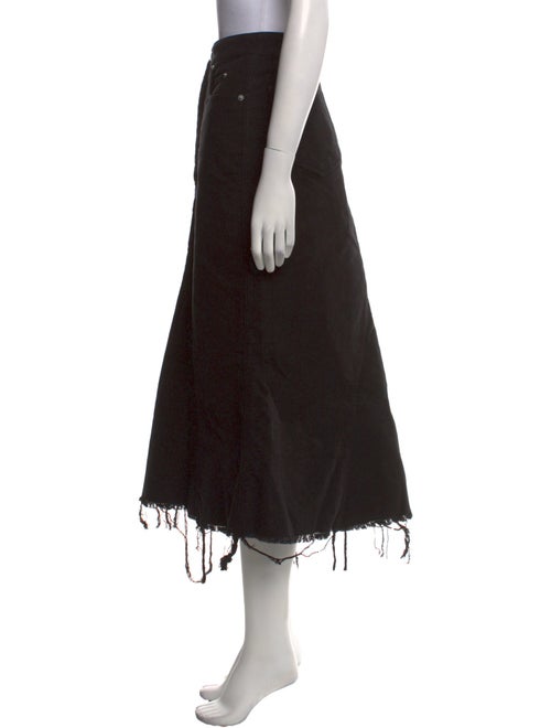 Rick Owens Raw-Edge Trim Midi Length Skirt