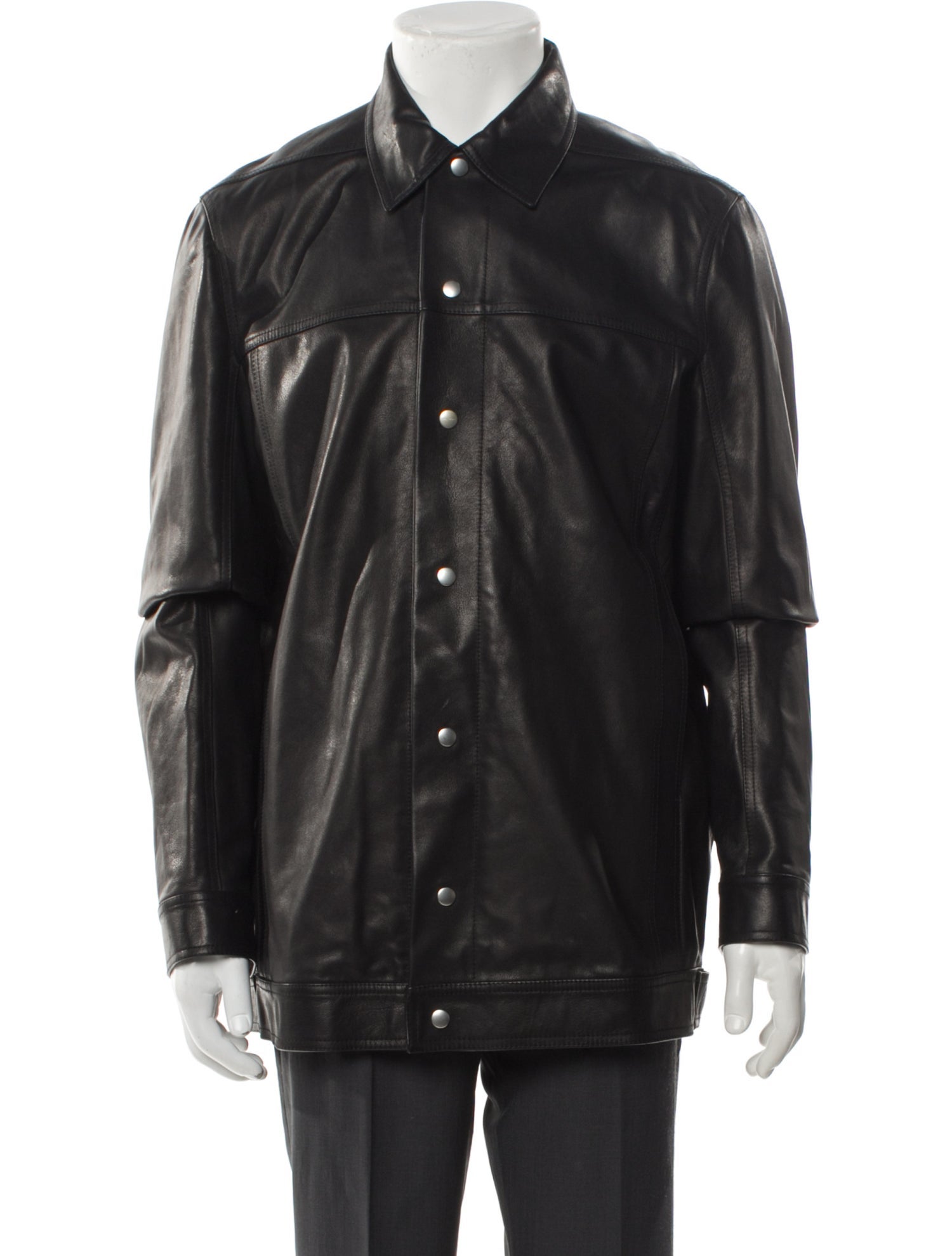 Veronique Branquinho Mandarin Collar Patch Jacket - Grey