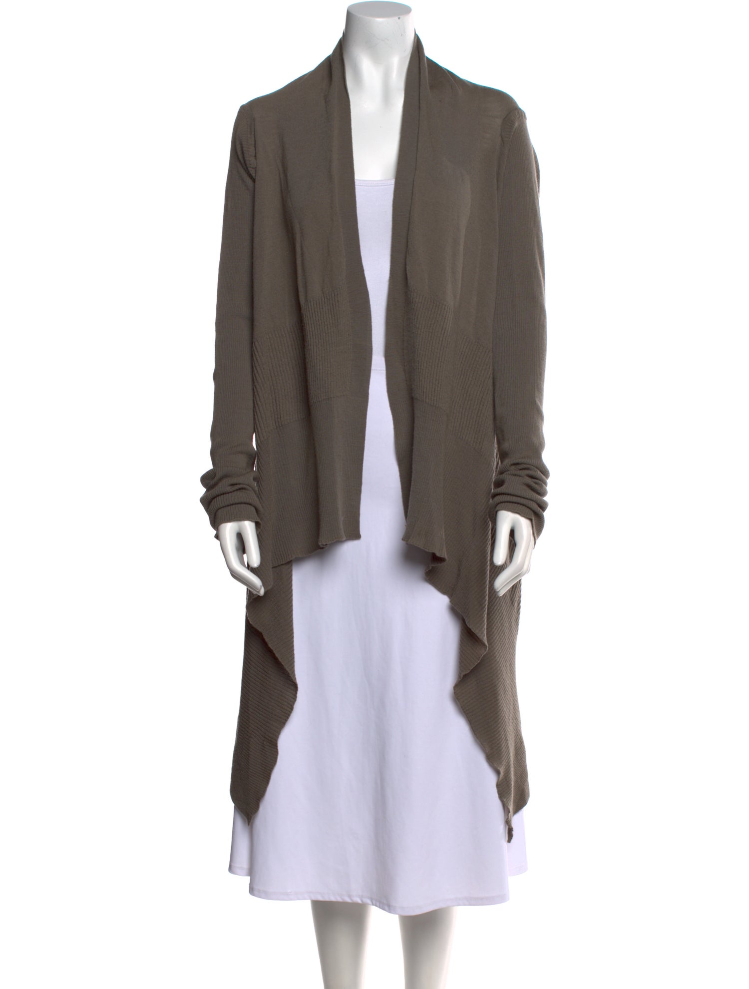 Rick Owens Virgin Wool Open Front Sweater