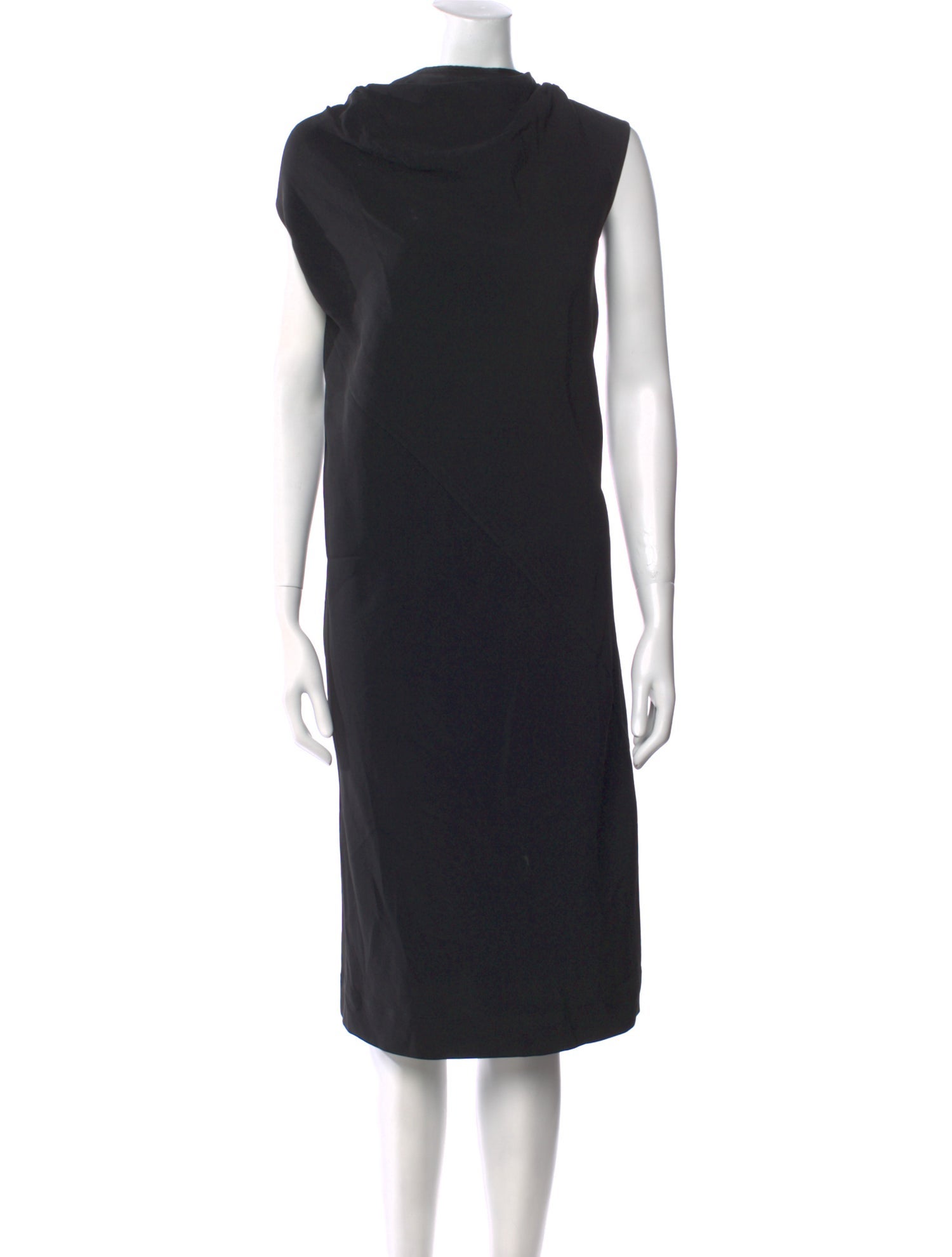 Rick Owens Cowl Neck Midi Length Dress