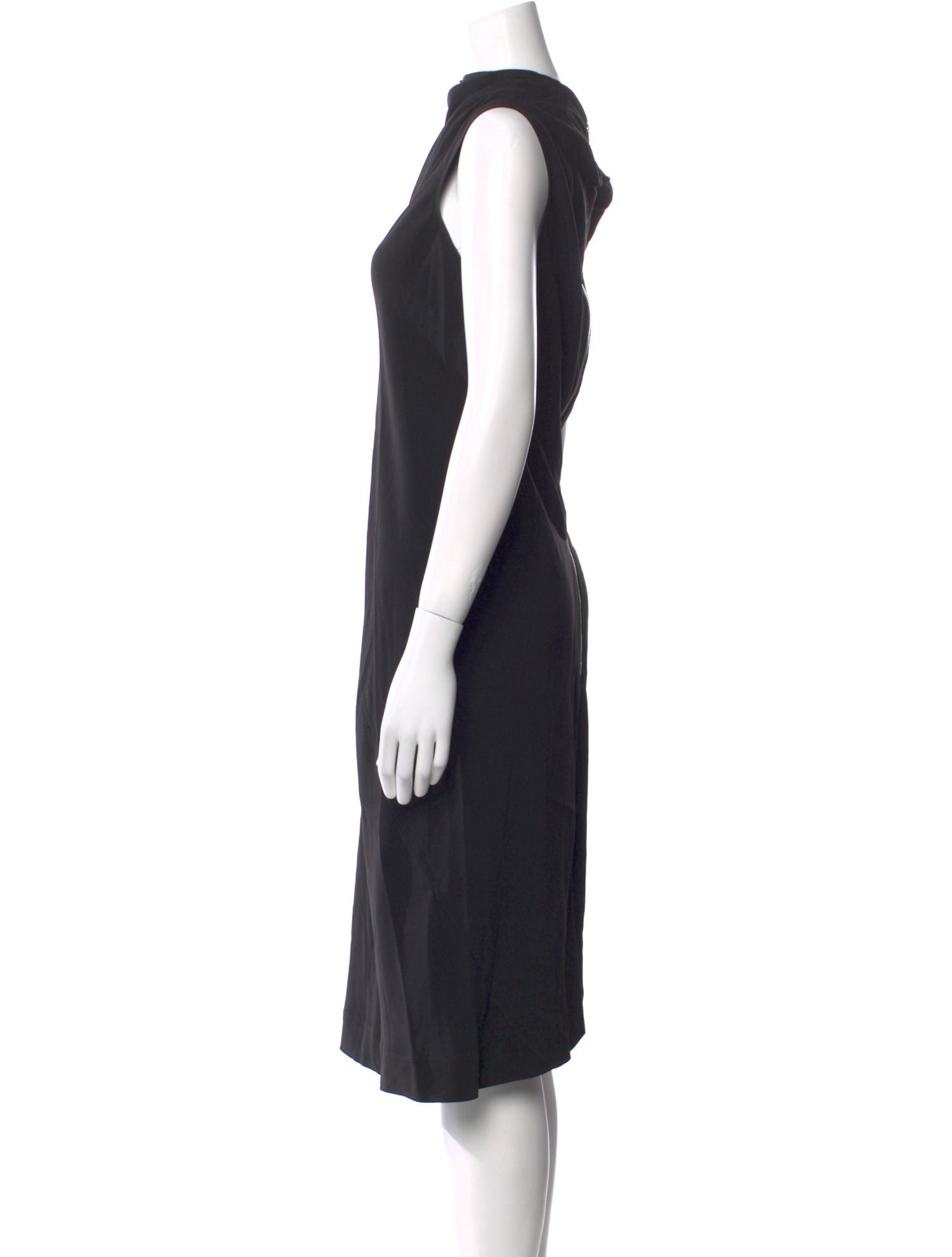 Rick Owens Cowl Neck Midi Length Dress