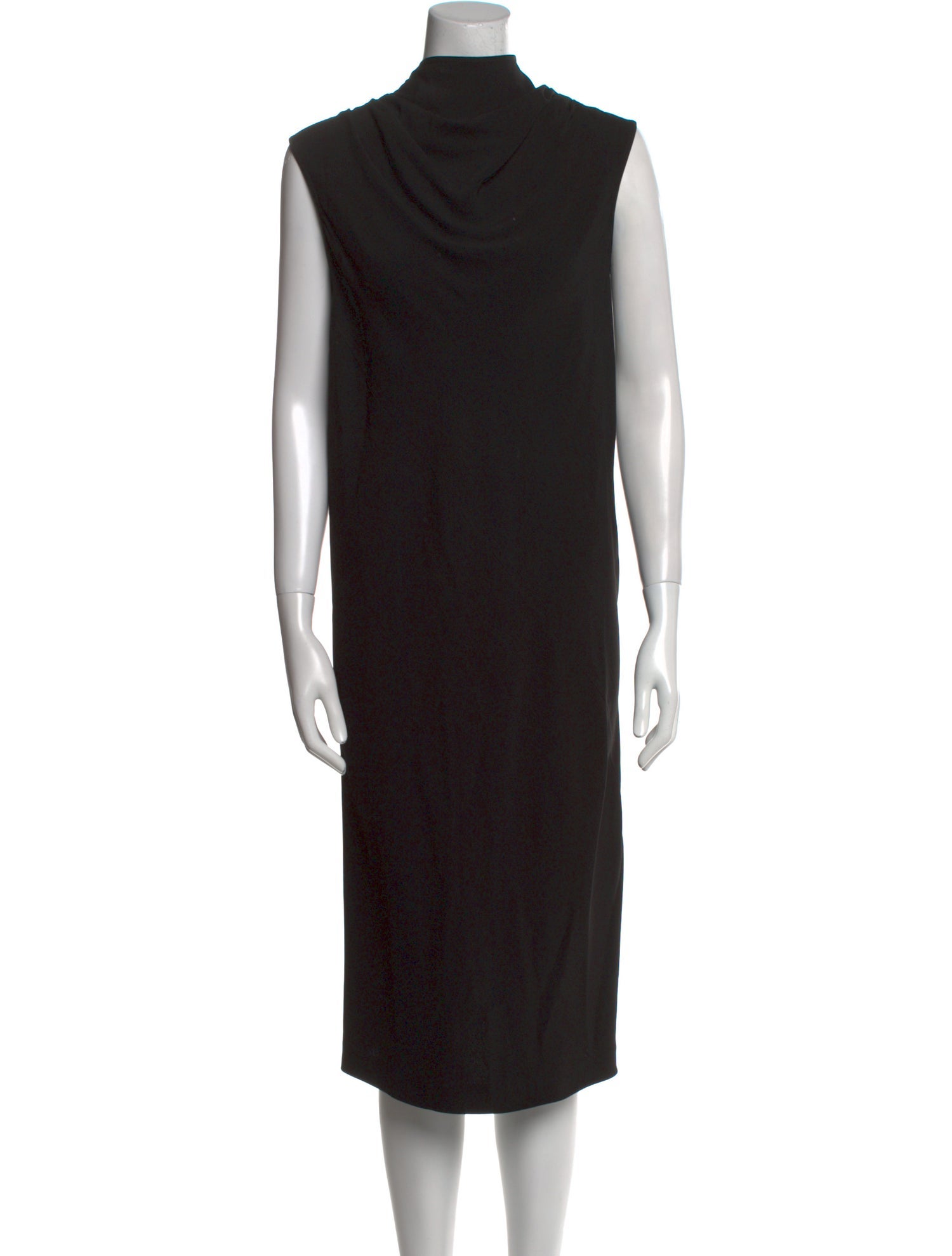 Rick Owens Cowl Neck Midi Length Dress