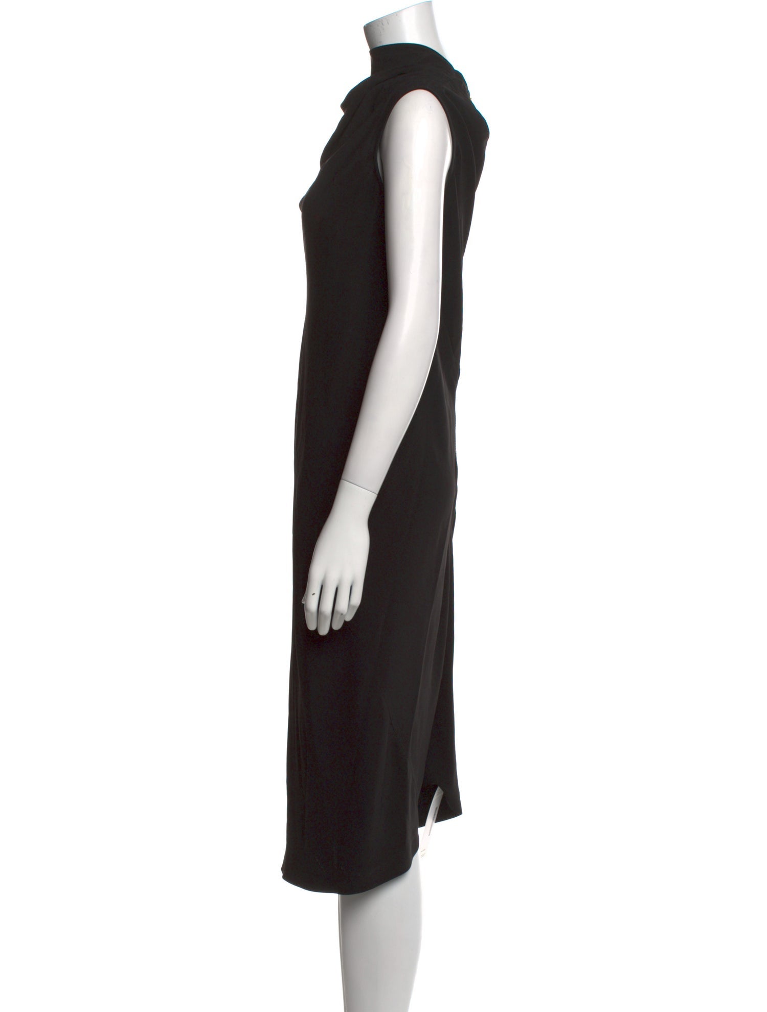 Rick Owens Cowl Neck Midi Length Dress