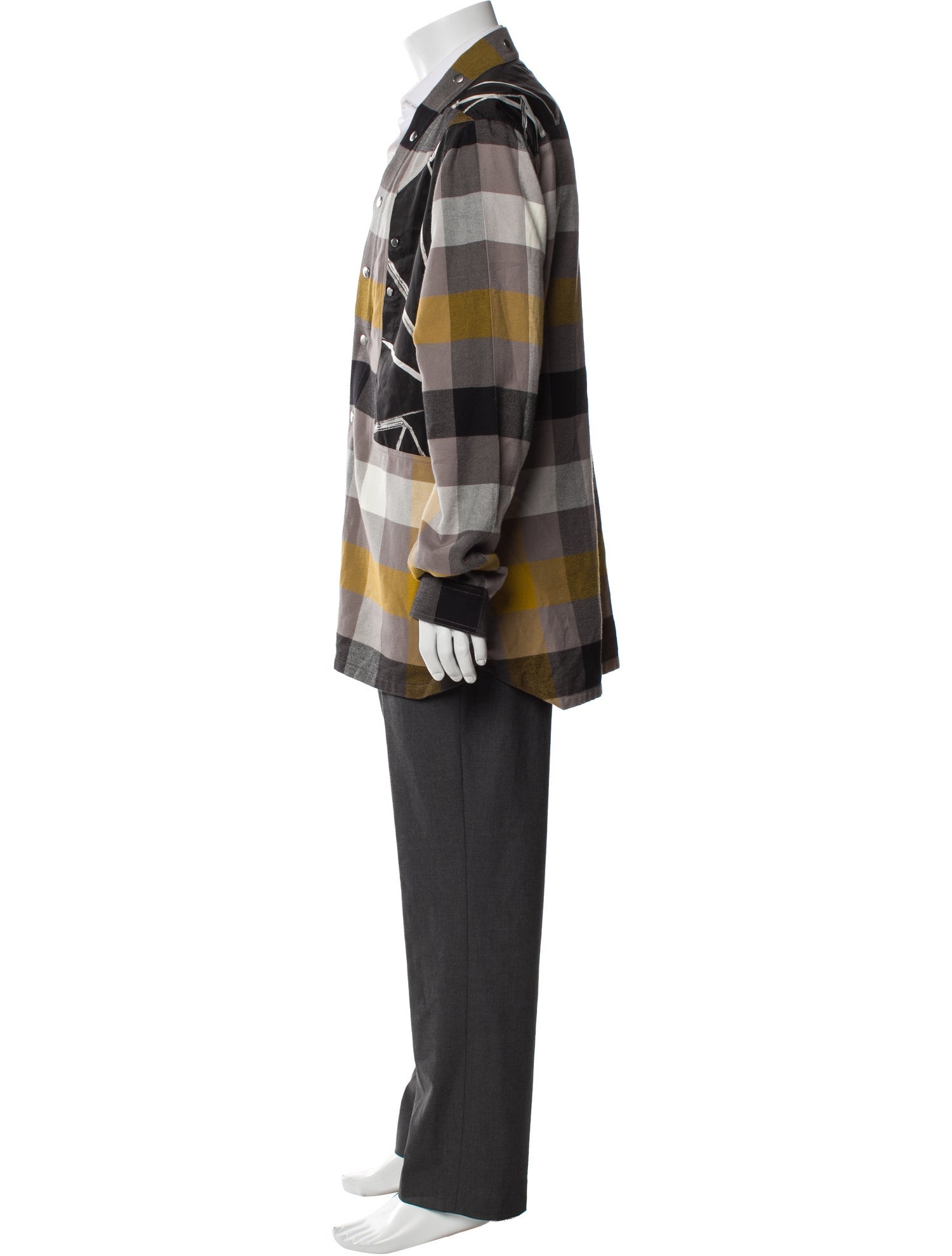 Rick Owens Plaid Print Long Sleeve Shirt