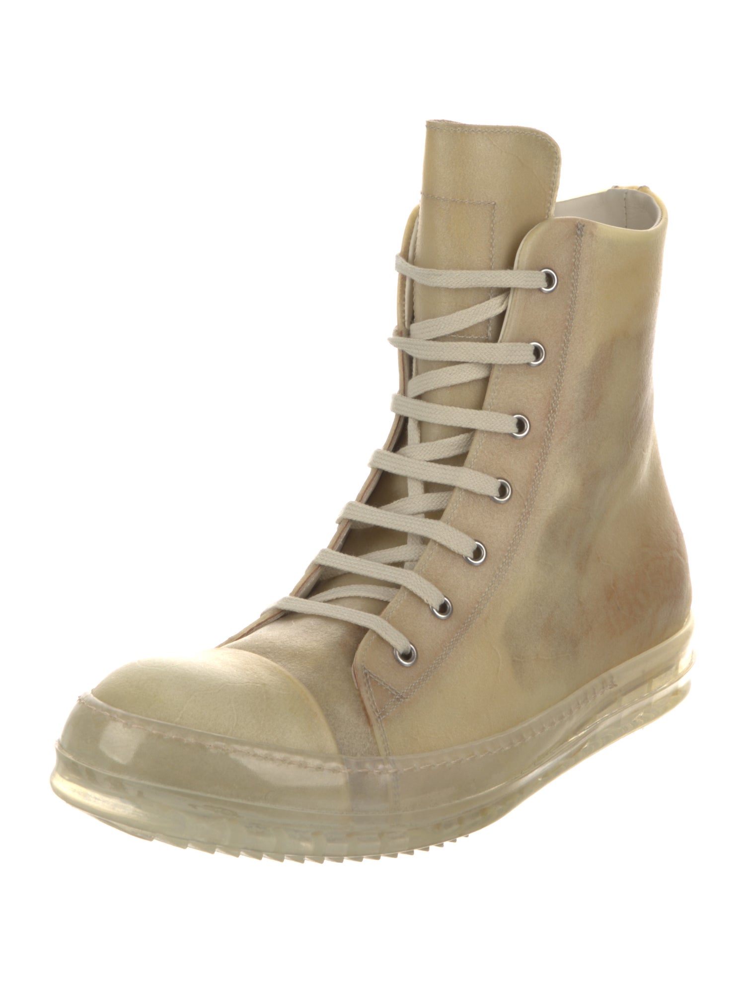 Rick Owens Leather Lace-Up Boots