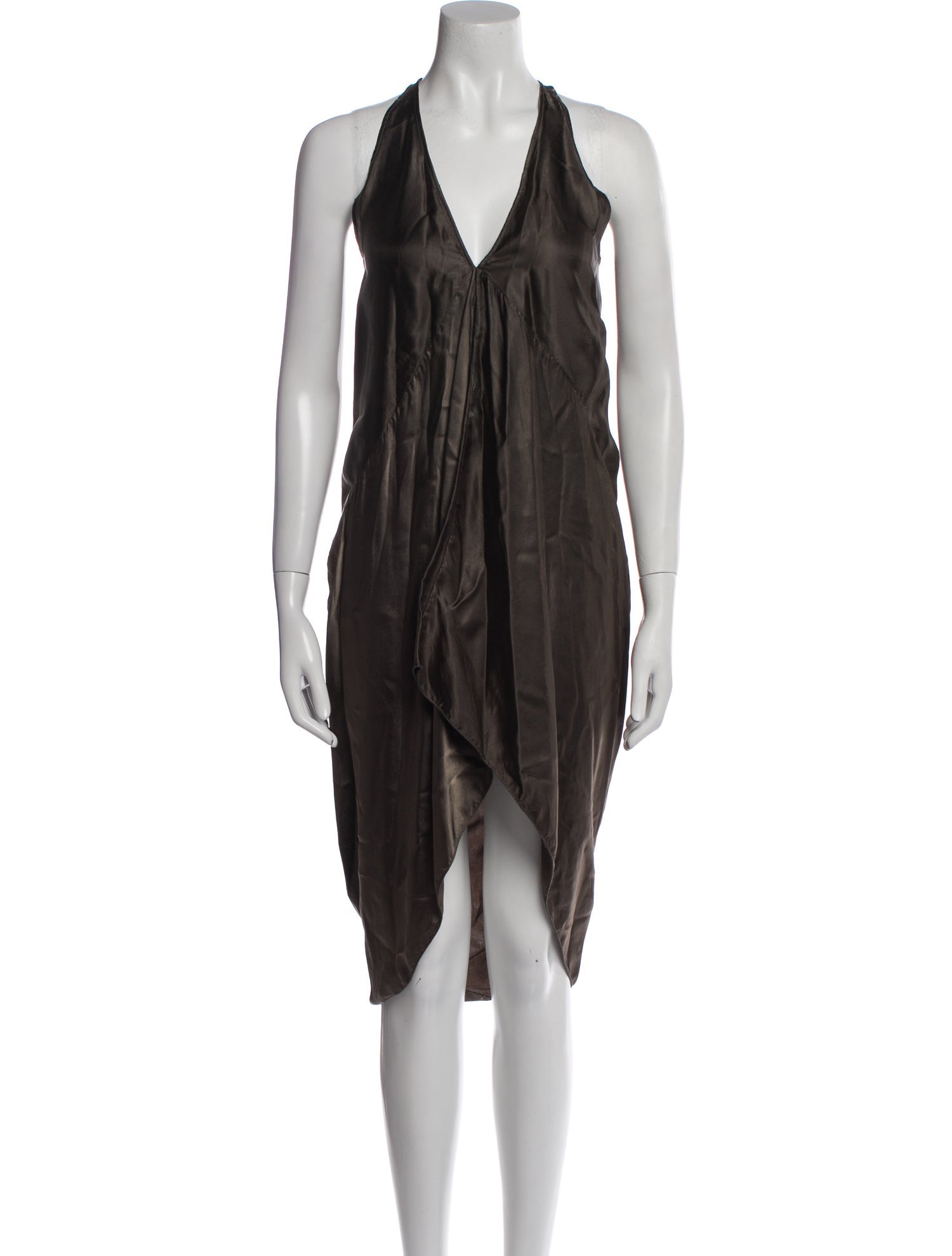 Rick Owens V-Neck Midi Length Dress