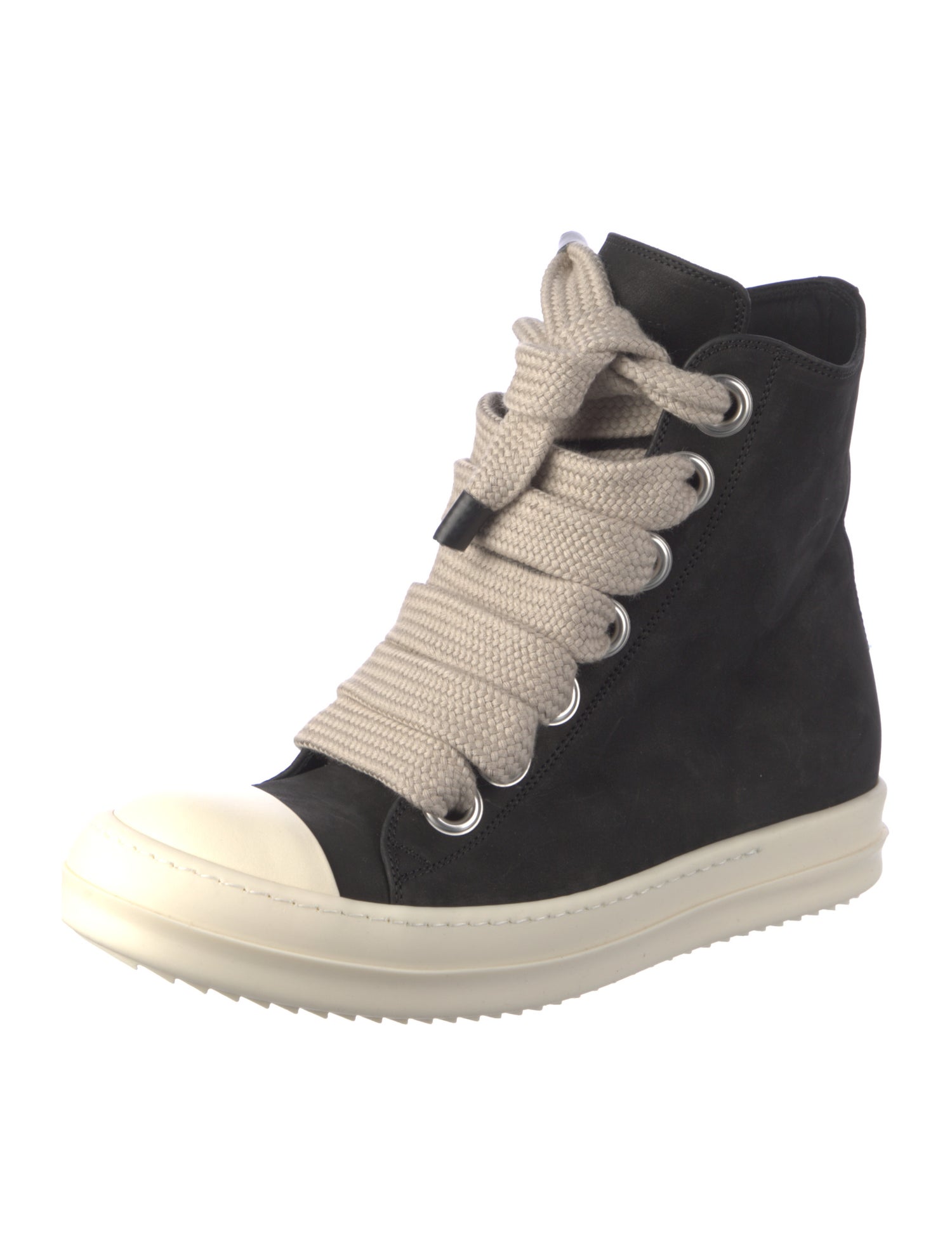 Rick Owens Leather Wedge Sneakers