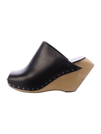 Rick Owens Leather Studded Accents Mules